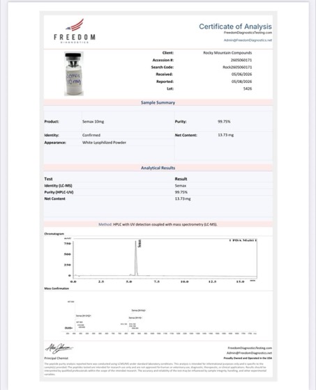 Semax certificate of analysis